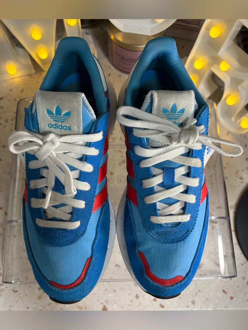 adidas Originals Retropy F2 J Blue Red Men 7 Women 8.5 - Youth Sneaker GZ0859